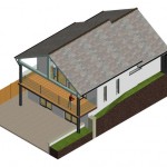 3D Rendered Image of the rear of New Dwelling in East Devon